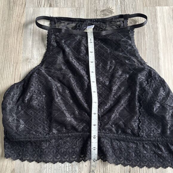 NWOT Black Lace Peep the Scene Cutout Bralette - Women René Rofé Size 2X - Picture 6 of 10